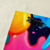 ネオン絵を描プラッシュドリップカオス ビーチタオル (インサイチュ)