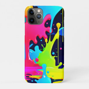 ネオン絵を描プラッシュドリップカオス iPhone 11 PROケース