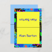 ネオン絵を描（ばちゃばちゃ）跳ねるテーブル座席表 招待状 (正面/裏面)