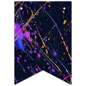 ネオン絵を描(ばちゃばちゃ)跳ねるハッピーバースデー バンティングフラッグ (第1の旗)