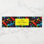 ネオン絵を描(ばちゃばちゃ)跳ねるバルミツワー誕生日パーティー ペットボトルラベル (シングルラベル)