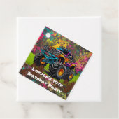 ネオン絵を描(ばちゃばちゃ)跳ねるモンスタートラックバースデーパーティー フェイバータグ (インサイチュ)