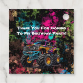 ネオン絵を描(ばちゃばちゃ)跳ねるモンスタートラックバースデーパーティー フェイバータグ (裏面)