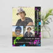 ネオン絵を描(ばちゃばちゃ)跳ねる写真卒業 招待状 (スタンド正面)