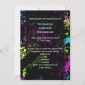 ネオン絵を描(ばちゃばちゃ)跳ねる写真卒業 招待状 (裏面)