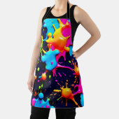 ネオン絵を描（ばちゃばちゃ）跳ねる抽象芸術アート エプロン (インサイチュ)