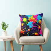 ネオン絵を描(ばちゃばちゃ)跳ねる抽象芸術アート クッション (椅子)