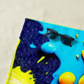 ネオン絵を描(ばちゃばちゃ)跳ねる抽象芸術アート ビーチタオル (インサイチュ)