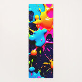 ネオン絵を描（ばちゃばちゃ）跳ねる抽象芸術アート ヨガマット (裏面)