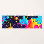 ネオン絵を描（ばちゃばちゃ）跳ねる抽象芸術アート ヨガマット (正面(横))