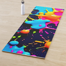 ネオン絵を描（ばちゃばちゃ）跳ねる抽象芸術アート ヨガマット