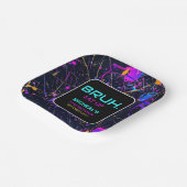 ネオン絵を描(ばちゃばちゃ)跳ねる12thバースデーパーティー ペーパープレート (傾斜あり)