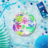 ネオン絵を描(ばちゃばちゃ)跳ねる ペーパープレート (パーティー)