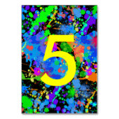 ネオン絵を描(ばちゃばちゃ)跳ねる、表の番号カード テーブルナンバー (正面)