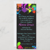 ネオン絵を描（ばちゃばちゃ）跳ねる、Sweet sixteen招待状 招待状 (正面)