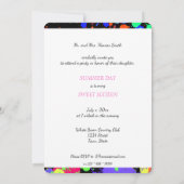 ネオン絵を描（ばちゃばちゃ）跳ねる、Sweet sixteen招待状 招待状 (裏面)