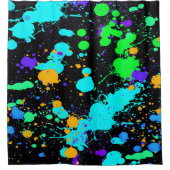 ネオン絵を描,モダンおもしろい シャワーカーテン (正面)