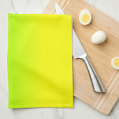 ネオン緑およびネオン黄色いOmbréの陰色は衰退します キッチンタオル (四つ折り)