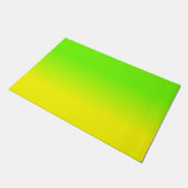 ネオン緑およびネオン黄色いOmbréの陰色は衰退します ドアマット (アングル)