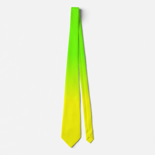ネオン緑およびネオン黄色いOmbréの陰色は衰退します ネクタイ (正面)