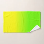 ネオン緑およびネオン黄色いOmbréの陰色は衰退します バスタオルセット (ハンドタオル)