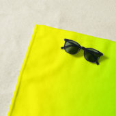 ネオン緑およびネオン黄色いOmbréの陰色は衰退します ビーチタオル (インサイチュ)