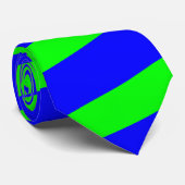 ネオン緑および青のストライプのなタイ(厚く縞で飾ります) ネクタイ (ロール)