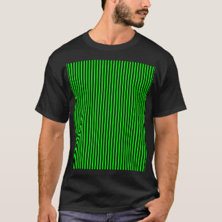 ネオン緑および黒いストライプ Tシャツ