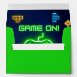 ネオン緑と青の封筒でゲーム 封筒