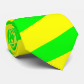 ネオン緑と黄色ストライプののタイ(厚いストライプ) ネクタイ (ロール)
