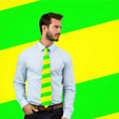 ネオン緑と黄色ストライプののタイ(厚いストライプ) ネクタイ