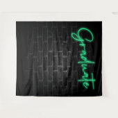 ネオン緑のグロー ライト | 卒業パーティー フォトブース タペストリー (正面(横))