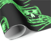 ネオン緑のスケルトンのギフトラップ ラッピングペーパー (ロールコーナー)