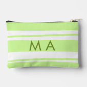 ネオン緑のストライプ文字ギリシャ文字モノグラム アクセサリーポーチ (裏面)