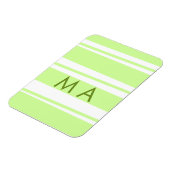 ネオン緑のストライプ ギリシャ模様 文字 モノグラム マグネット (左側)