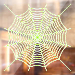 ネオン緑のスパイダーウェブハロウィーンデコール ウィンドウサイン