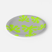 ネオン緑のスライムグレーおもしろいパーティー ペーパープレート (アングル)