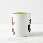 ネオン緑のモトクロス ツートーンマグカップ (中央)