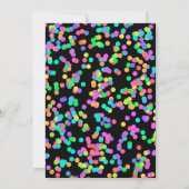 ネオン緑の吹き出し ボーイ ガール 誕生日パーティー 招待状 (裏面)