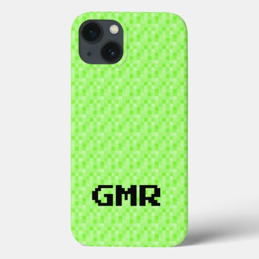 ネオン緑の小さなピクセルパターンiPhone 13ケース Case-Mate iPhoneケース (裏面)