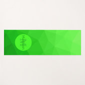 ネオン緑の幾何学的メッシュパターンモノグラム ヨガマット (正面(横))