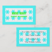 ネオン緑の明るいカラフル雪の模様カッコいい 名刺 (正面/裏面)