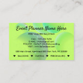 ネオン緑の水彩風船 名刺 (裏面)