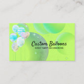 ネオン緑の水彩風船 名刺 (正面)