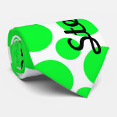 ネオン緑の水玉模様 ネクタイ (ロール)