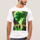 ネオン緑の煙を使用したXboxロゴ両面T-Sh Tシャツ (正面)