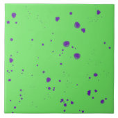 ネオン緑の紫の染み タイル (正面)