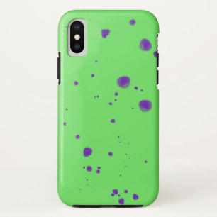 ネオン緑の紫の染み iPhone X ケース