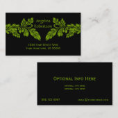 ネオン緑の葉は名刺渦巻きます 名刺 (正面/裏面)