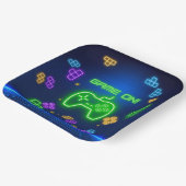 ネオン緑の青いゲーマーでゲーム ペーパープレート (傾斜あり)